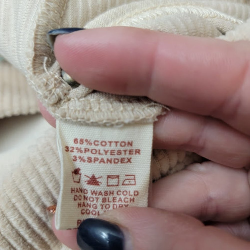 Khaki Corduroy Pull on Pant Size Large - Picture 6 of 6